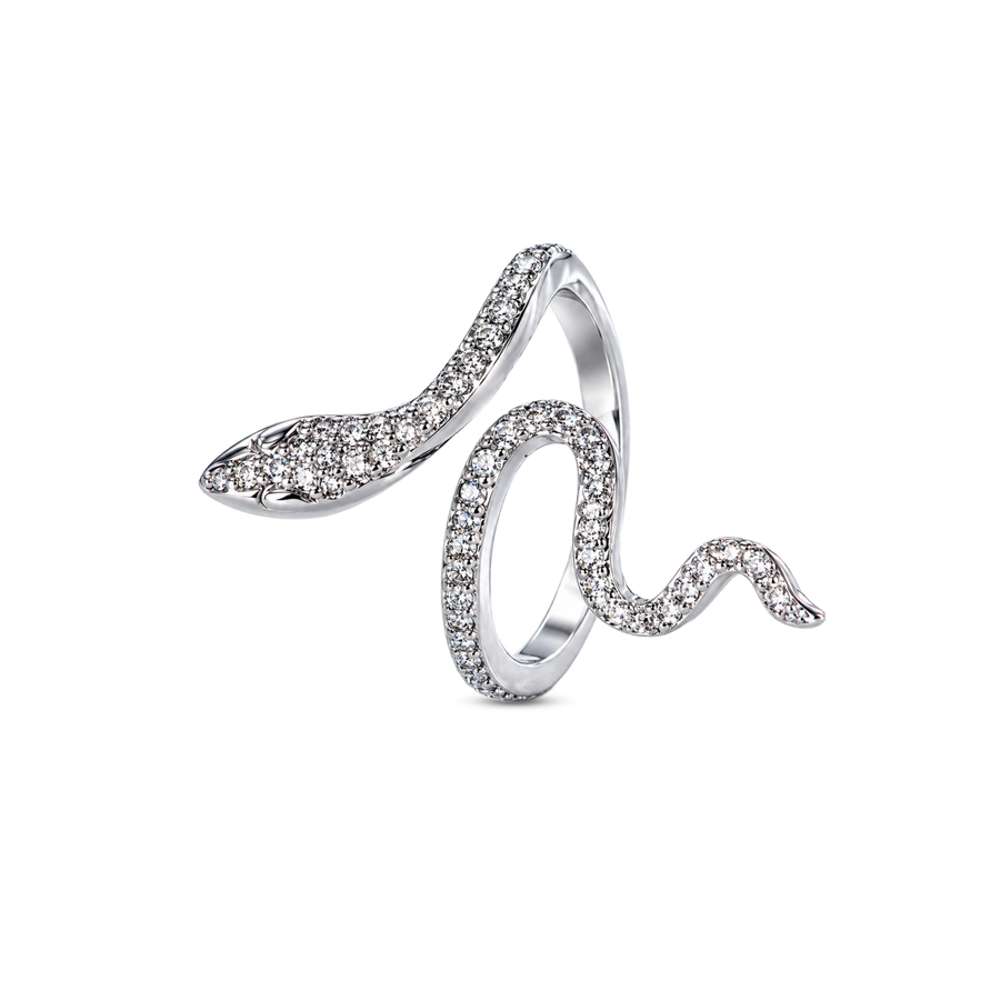 Serpent Ring in polished stainless steel