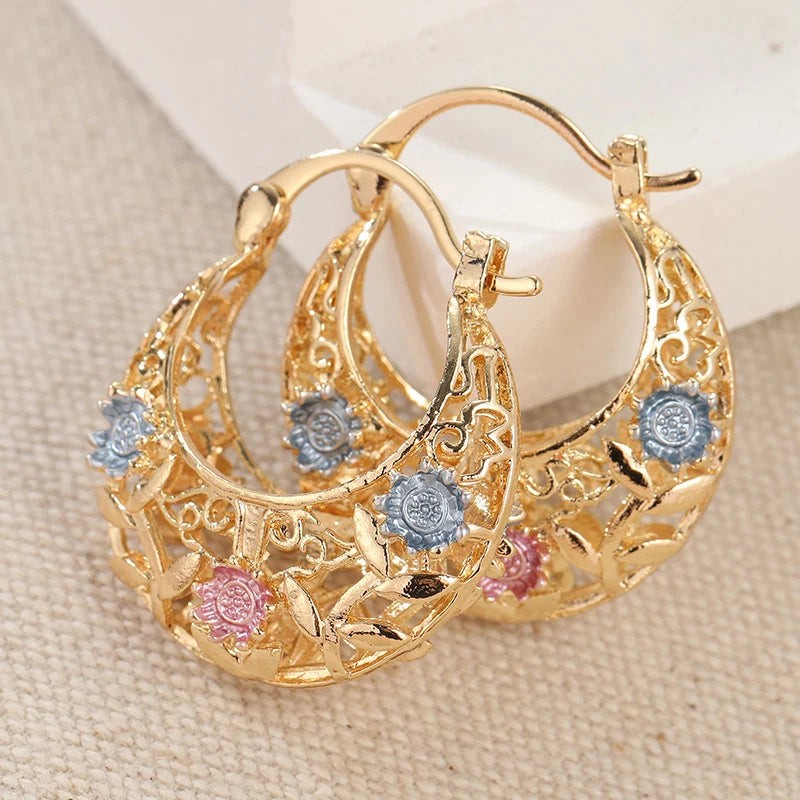 Filigree Crescent Hoop Earrings — 1
