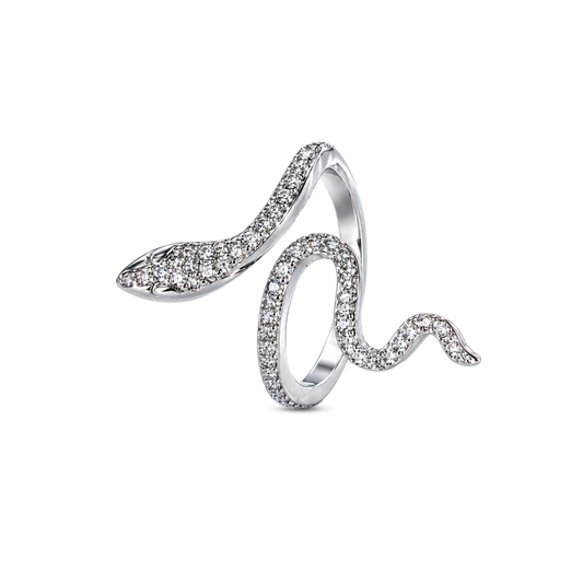 Serpent Ring in polished stainless steel